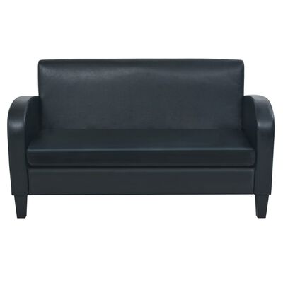 vidaXL Dvivietė sofa, dirbtinė oda, juoda