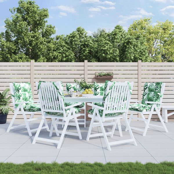 vidaXL Kėdės pagalvėlės, 6vnt., oksfordo audinys, su lapais