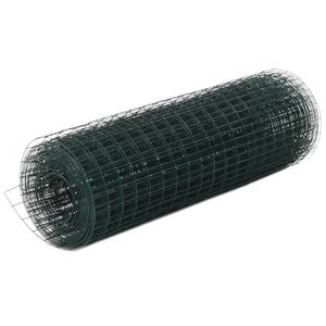 vidaXL Vielos tinklas su PVC danga, žalias, 25x0,5m
