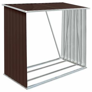 vidaXL Sodo malkinė, ruda, 163x83x154cm, galvanizuotas plienas