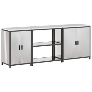 vidaXL Virtuvės saugojimo rinkinys 3 pcs Sidabro Nerūdijantis Plienas