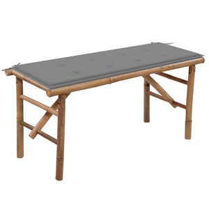 vidaXL Sulankstomas sodo suoliukas su pagalvėle, 118cm, bambukas