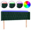 vidaXL Galvūgalis su LED, tamsiai žalias, 163x16x78/88cm, aksomas