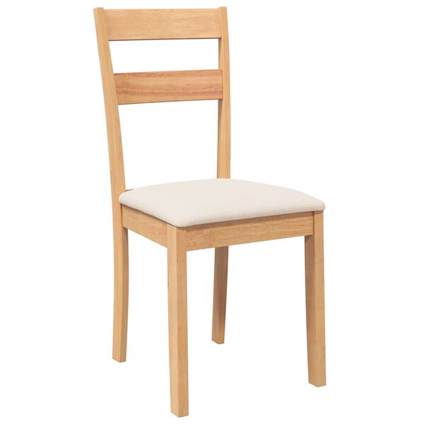 vidaXL valgomojo kėdės su pagalvėlėmis 2 vnt natūrali medžio masyvo