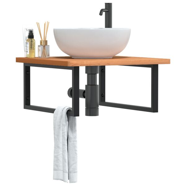 vidaXL Lentyna praustuvui, plienas ir bukmedžio medienos masyvas