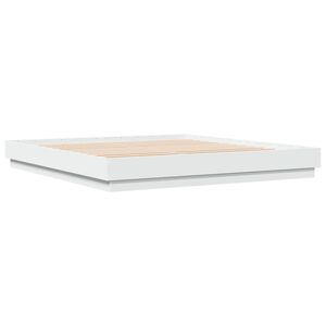 vidaXL Lovos rėmas, baltos spalvos, 200x200cm, apdirbta mediena