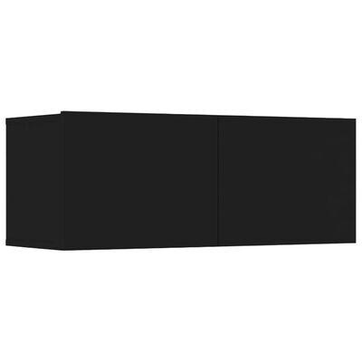vidaXL Televizoriaus spintelės, 4vnt., juodos, 80x30x30cm, mediena