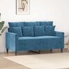 vidaXL Dvivietė sofa, mėlynos spalvos, 120cm, aksomas