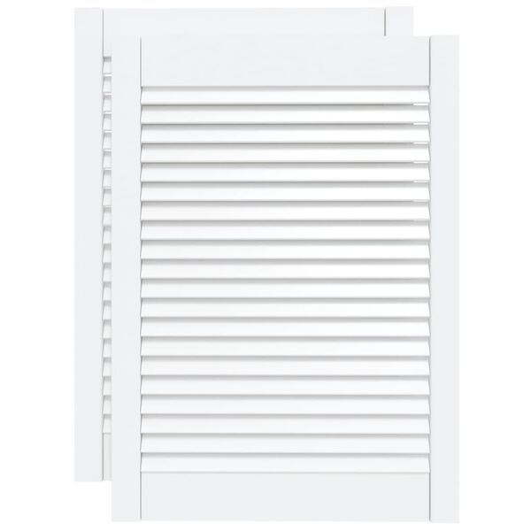 vidaXL Spintelės durelės, 2vnt., baltos, 69x49,4cm, pu&scaron;is