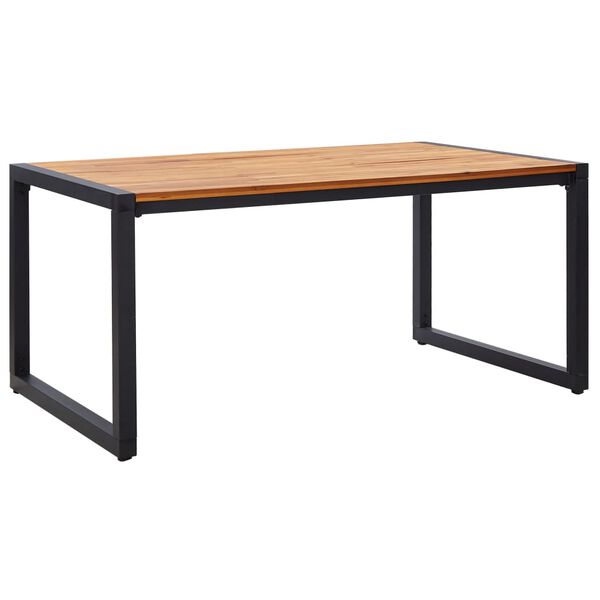 vidaXL Sodo valgomojo komplektas, 5 dalių, juodas (315261+310562)