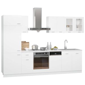 vidaXL Virtuvės spintelių komplektas, Lyon, 8d., baltos spalvos
