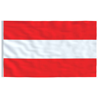 vidaXL Austrijos vėliava su stiebu, aliuminis, 4m