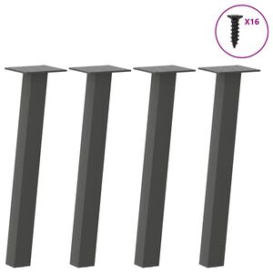 vidaXL Kavos staliuko kojelės, 4 vnt., antracito spalvos, 30 cm, plienas