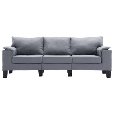 vidaXL Trivietė sofa, šviesiai pilkos spalvos, audinys