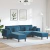 vidaXL Sofa 3 pcs Mėlyna 250 x 188 x 76 cm Aksomas