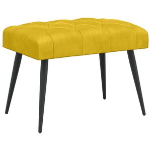vidaXL Suoliukas su mygtukų įsiuvais Geltona 60 x 40 x 45 cm Aksomas