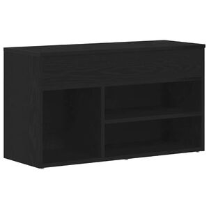 vidaXL Batų suolelis 80 x 30 x 45 cm Apdirbta mediena Juodas ąžuolas