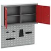 vidaXL Įrankių spinta ir pegboard rinkinys su lentyna 3 pcs Raudona