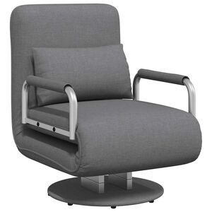 vidaXL Supamoji kėdė ir sofa-lova, tamsiai pilka, audinys