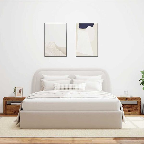 vidaXL Spintelės prie lovos 2 vnt su šviesos diodais Old Wood