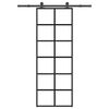 vidaXL Stumdomos durys su įrangos rinkiniu, 76x205cm, ESG ir aliuminis
