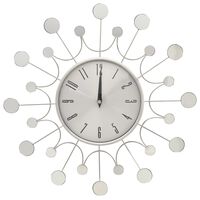 vidaXL Sieninis laikrodis, sidabrinės spalvos, 40cm, metalas