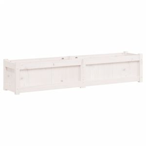 vidaXL Sodo lovelis, baltas, 150x31x31cm, pu&scaron;ies medienos masyvas
