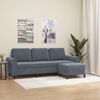 vidaXL Trivietė sofa su pakoja, tamsiai pilkos spalvos, 180cm, aksomas