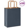 vidaXL Popieriniai mai&scaron;eliai 50vnt., su rankenomis, mėlynas, 18x8x22cm