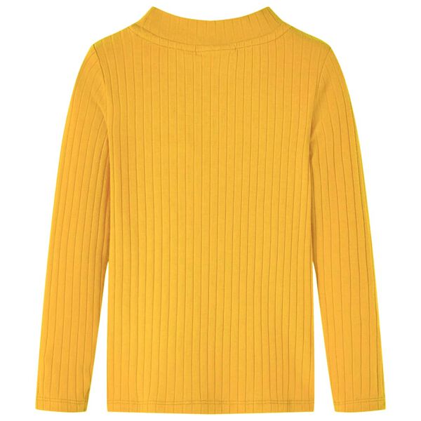 Vaikiški marškinėliai ilgomis rankovėmis, geltonai rudi, juostų rašto