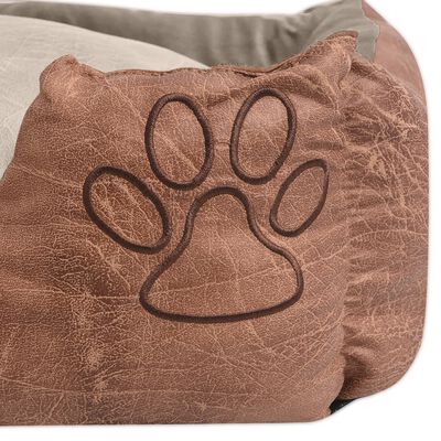 vidaXL Šuns guolis su pagalvėle, PU, dirbtinė oda dydis L, smėlinis