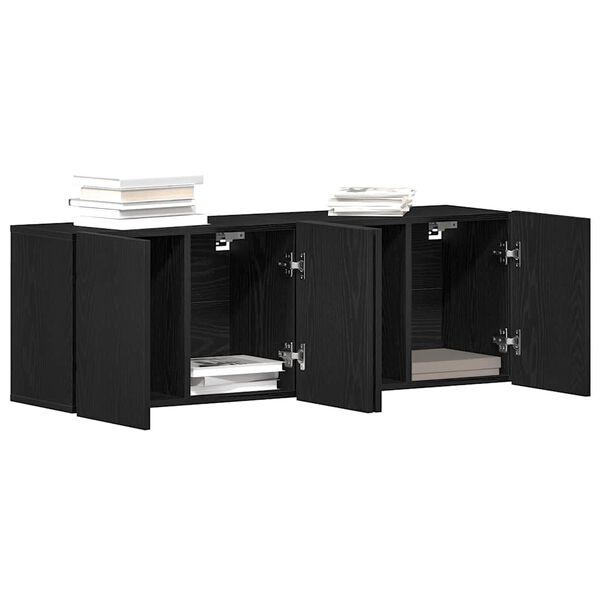 vidaXL TV spintelės, 2 vnt., juodo ąžuolo spalvos, 120x30x41 cm, inžinerinė mediena