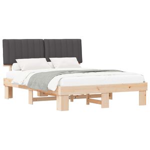 vidaXL Lovo rėmas su apmu&scaron;tu galvūgaliu Tamsiai pilka 160 x 200 cm