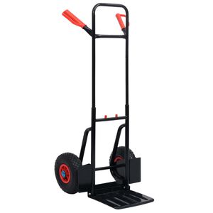 vidaXL Teleskopinis rankinis vežimėlis, juodas ir raudonas, 200kg