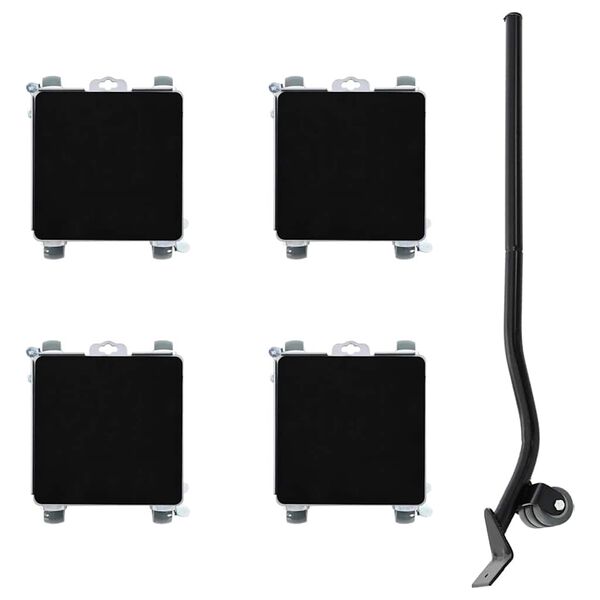 vidaXL Baldų ratukai, 4 vnt. su keltuvu, 17,5x16x7,5 cm, plienas, 1600 kg