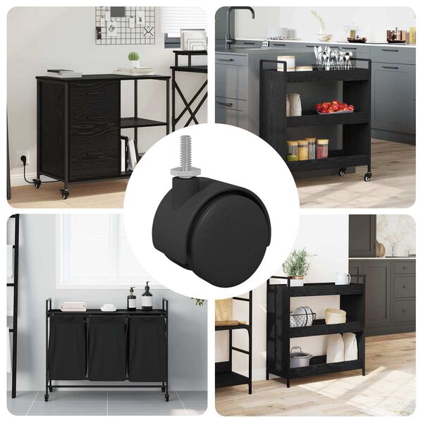 vidaXL Ratukas 12 pcs Juodas ir sidabrinis 37,8 x 40 mm Geležis ir PP