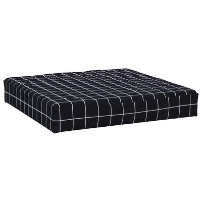 vidaXL Paletės pagalvėlė, 60x60x8cm, oksfordo audinys, juodi langeliai