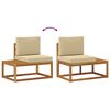 vidaXL Lauko sofos komplektas 4 Vienetas Natūralus ir bežinis