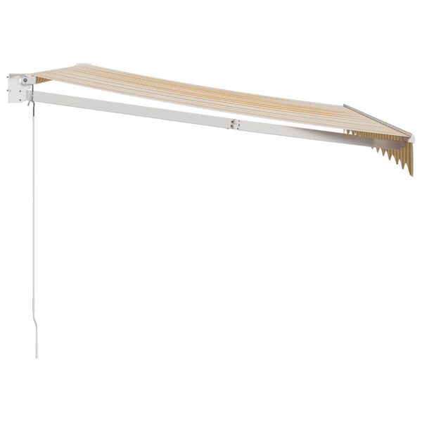 vidaXL I&scaron;traukiama markizė, geltona/balta, 3x2,5m, audinys/aliuminis