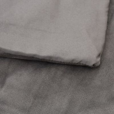 vidaXL Sunki antklodė su užvalkalu, pilka, 200x200cm, audinys, 9kg