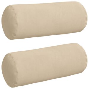 vidaXL Pagalvės 2 pcs Kreminė &Oslash; 15 x 40 cm Mikropluo&scaron;to audinys