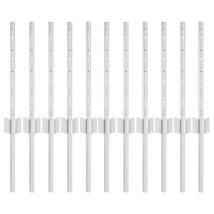 vidaXL Tvorelės stulpas 11 pcs Sidabro 40 cm Plienas