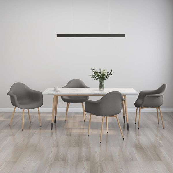 vidaXL Valgomojo kėdės, 4vnt., &scaron;viesiai pilkos, audinys