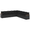 vidaXL Patio Sofa Set 9 vietos Black