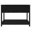 vidaXL Lovelis su lentyna, juodas, 111,5x111,5x81cm, pušies masyvas