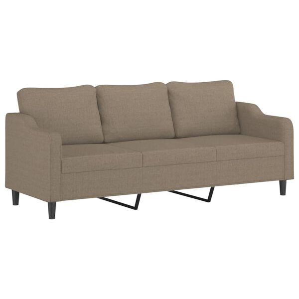 vidaXL Trivietė sofa su pakoja, taupe spalvos, 210cm, audinys