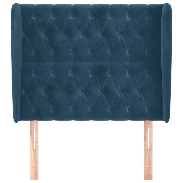 vidaXL Galvūgalis su auselėmis, mėlyna, 103x23x118/128cm, aksomas