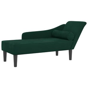 vidaXL Poilsio sofa su pagalvėlėmis, tamsiai žalios spalvos, aksomas