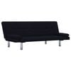 vidaXL Sofa-lova su dviem pagalvėm, juodos spalvos, poliesteris