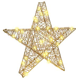 vidaXL 3D žvaigždė 50 LED &Scaron;ilta balta 55 x 52.5 x 9 cm PET